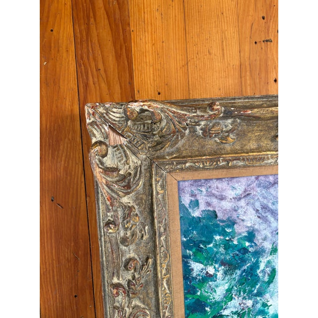 Early 20th Century Antique French Impressionistic Painting on Canvas in Antique Wood Carved Frame For Sale - Image 5 of 6