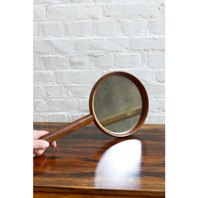 Rosewood Hand Mirror by Uno & Osten Kristiansson for Luxus, Sweden, 1950s For Sale - Image 16 of 18