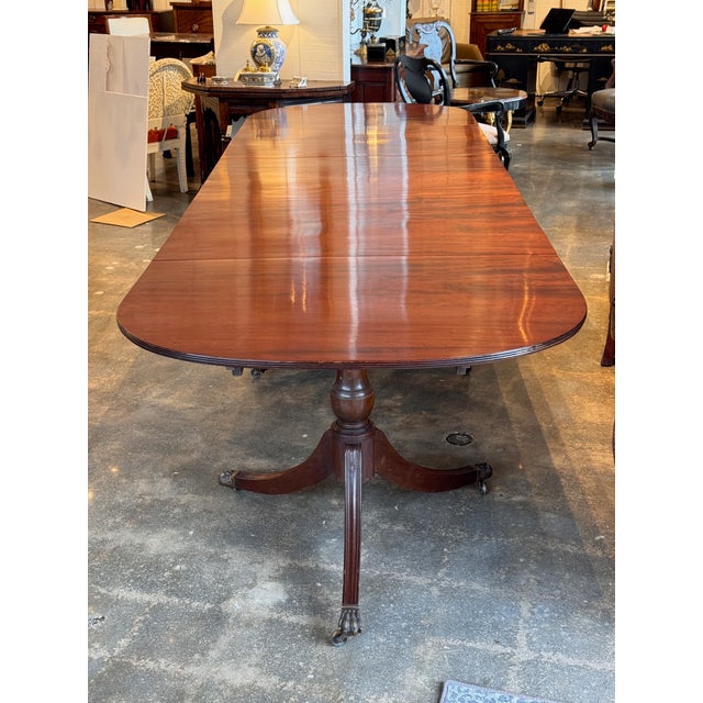 19th Century Mahogany Triple Pedestal Dining Table For Sale - Image 10 of 18