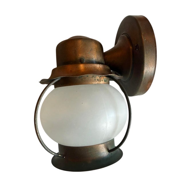 Mid 20th Century Mid-Century Modern Copper Outdoor Light For Sale - Image 4 of 6