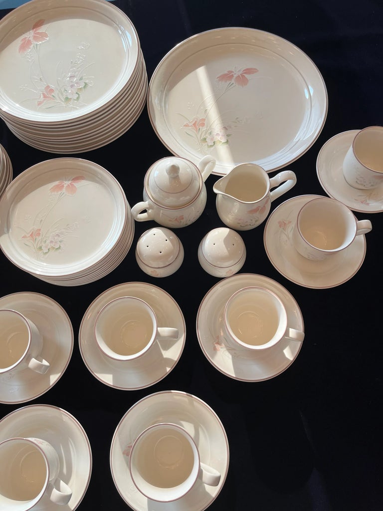 1990s Noritake Spring Orchid Fine China Dinnerware Set- 57 Pieces