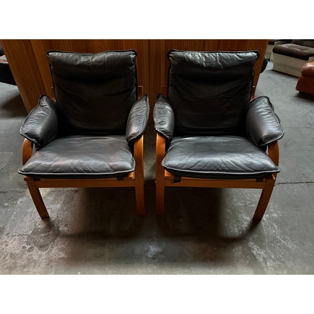 Wood Danish Armchairs in Beech Wood and Leather from Mogens Hansen, 1970s, Set of 2 For Sale - Image 7 of 7