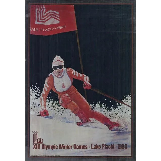 1980 Unknown 'XIII Olympic Winter Games' Photography White,Red,Black Foil Print For Sale - Image 4 of 4