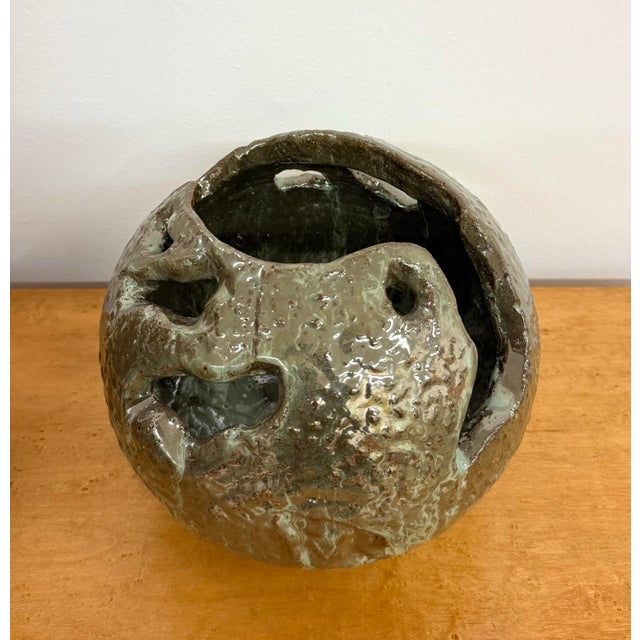 Ceramic Vintage Abstract Glazed Handmade Ceramic Sculpture For Sale - Image 7 of 7