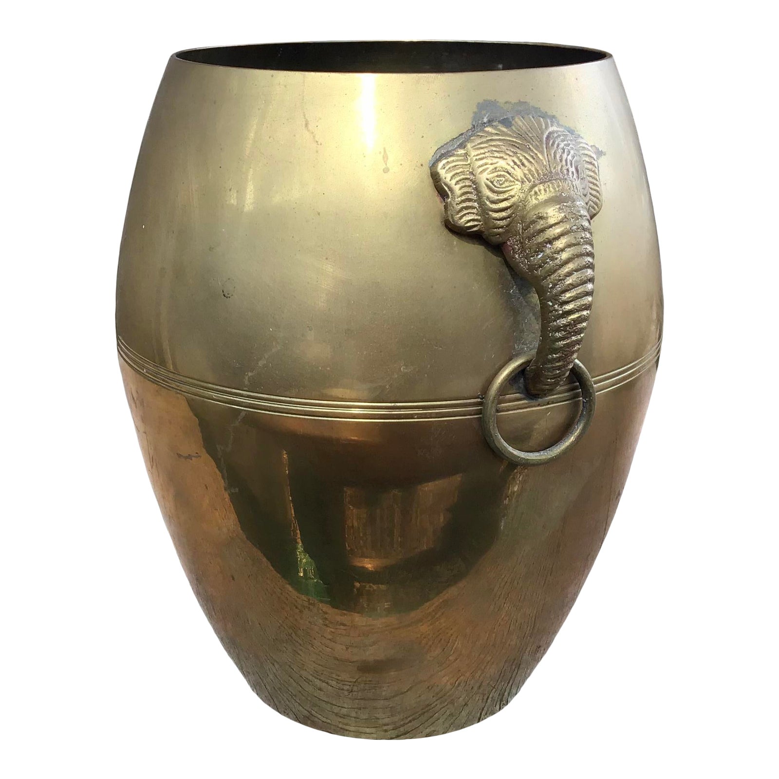 Antique Brass Vase With Elephant Handles Chairish