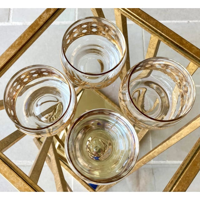 Culver Glass “Cannella” Roly Poly Bar Glasses Set of 4, Circa 1970