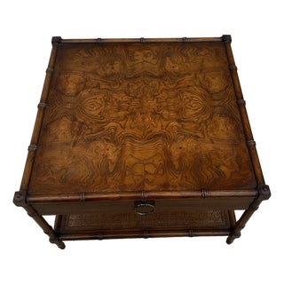 MCM Drexel Heritage Grand Tour Bamboo-Motif Side Table For Sale