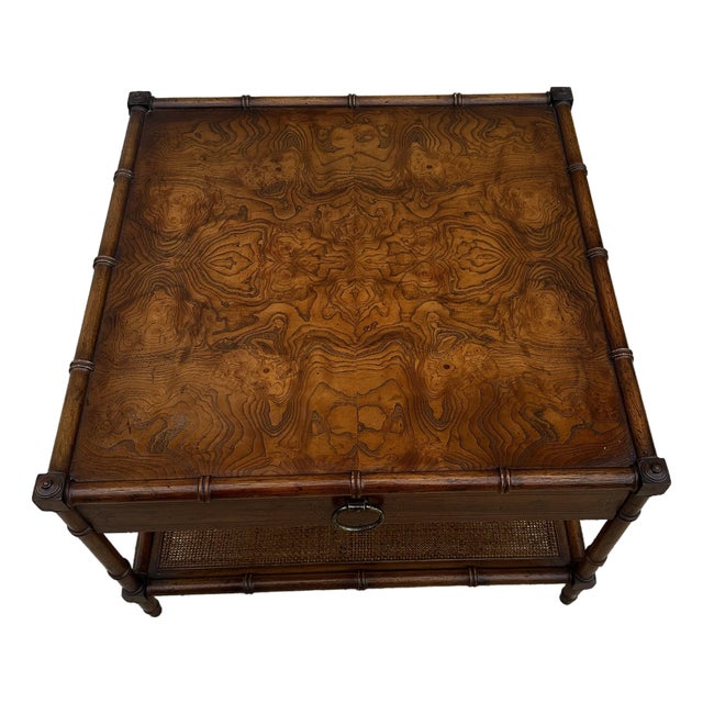 MCM Drexel Heritage Grand Tour Bamboo-Motif Side Table For Sale