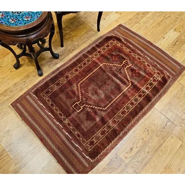 Antique Baluch Tribal Area Rug, Wool Pile, Geometric Design For Sale In Chicago - Image 6 of 12