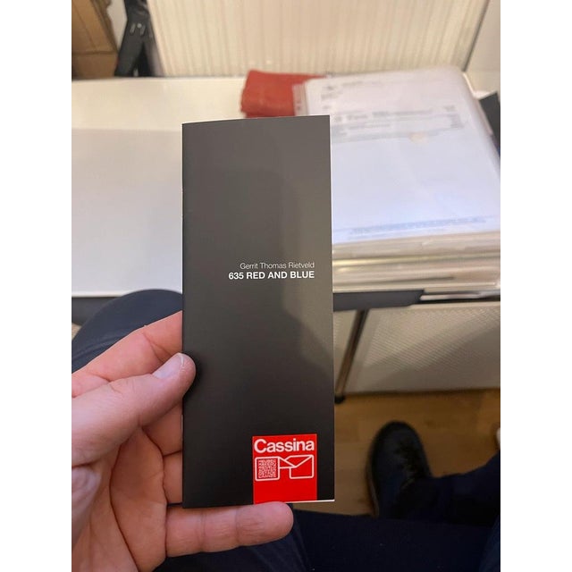 Vintage Armchair in Red and Blue by Gerrit Rietveld for Cassina For Sale - Image 13 of 16