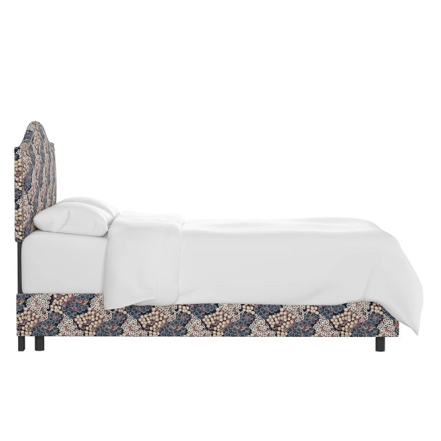 Transitional Ashland Bed in Navy Blush Loiret, California King For Sale - Image 3 of 6