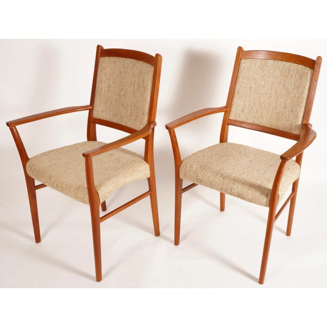 1970s 1970s Danish Modern Teak Dining Armchairs by Rasmus - Set of 2 For Sale - Image 5 of 12