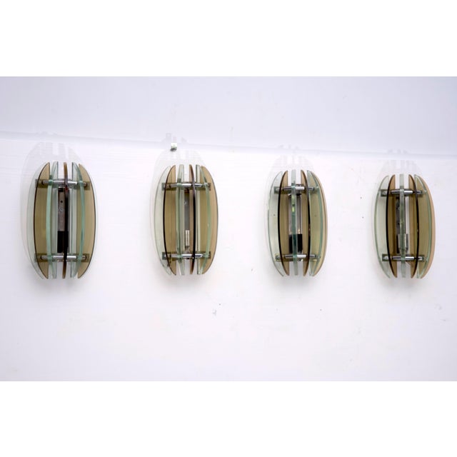 Thick Glass Sconces from Veca, Italy, 1960s, Set of 4 For Sale - Image 13 of 14