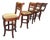 Bar Stools- Set of Two Cherry-Finished Decorative Criss Cross Back Swivel With Upholstered Seats For Sale