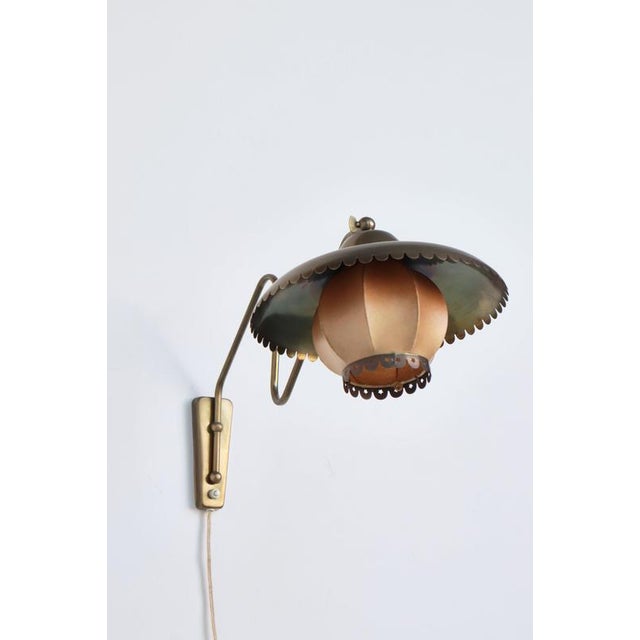Adjustable Brass Swing Lamp attributed to Bent Karlby for Lyfa, Denmark, 1940s For Sale - Image 10 of 16