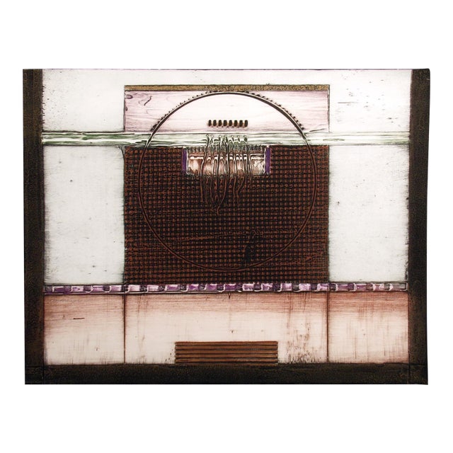 Embroli "Tabloid Xviv" Collagraph Signed Numbered Abstract Art Print 1980s For Sale