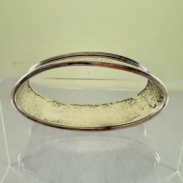Metal Sterling Silver Oval Napkin Ring, Engraved Mother For Sale - Image 7 of 8