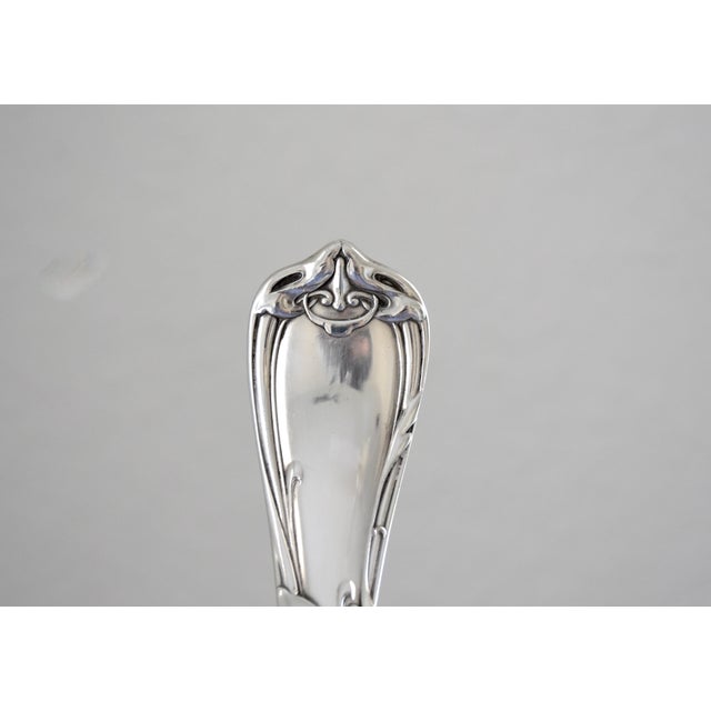 Silver 1900s Reed & Barton Art Nouveau Pat Sep. 20 1904. Silverplated Ladle 12" Ernest Meyers For Sale - Image 8 of 17