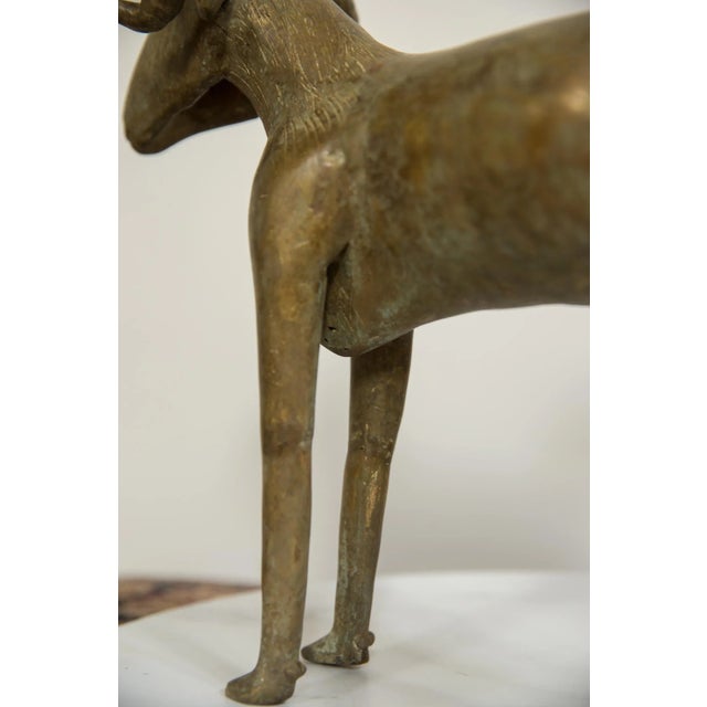 Metal Vintage African Bronze Ram For Sale - Image 7 of 12