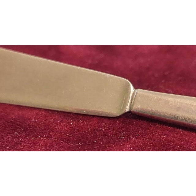 Early 20th Century Early 20th Century Art Deco Durgin Iris Sterling Silver Hollow Handle Butter Spreaders - Set of 9 For Sale - Image 5 of 6
