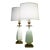 1960s Stiffel Hollywood Regency Modern Neo Classical Pineapple White Porcelain Brass Table Lamps - a Pair For Sale