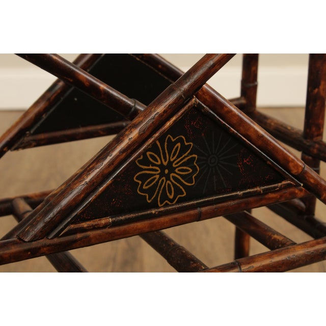 Brown Vintage Bamboo Magazine Rack For Sale - Image 8 of 13
