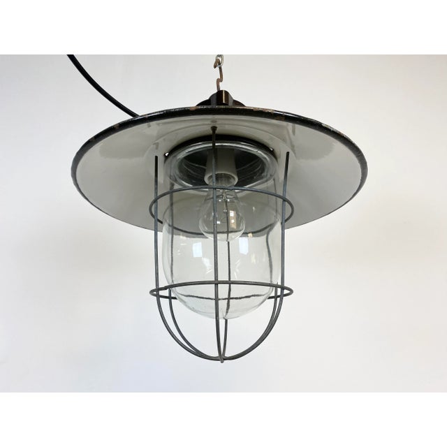 Small Industrial Factory Ceiling Lamp, 1960s For Sale - Image 4 of 10