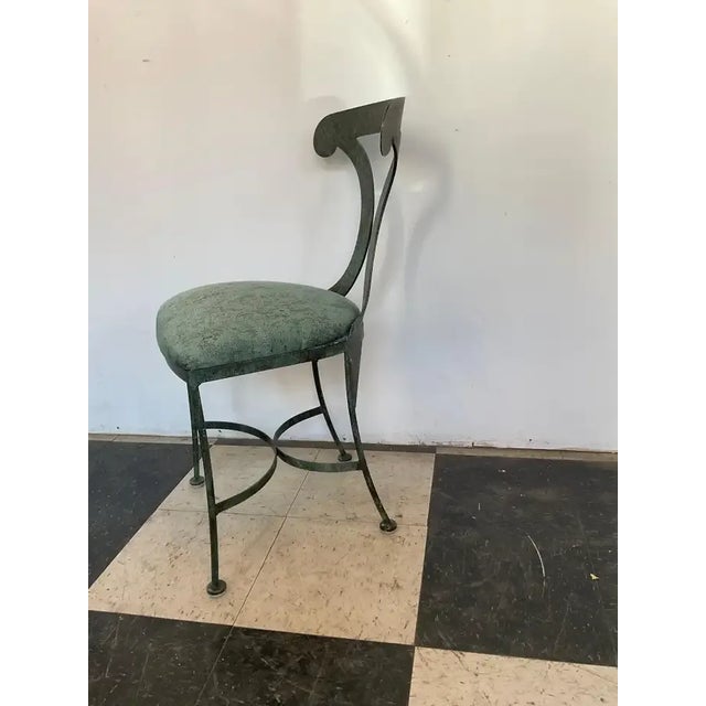 1990s Green Steel Patinated Klismos Chairs - A Pair For Sale In New York - Image 6 of 13
