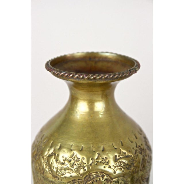 Antique Biedermeier Chased Brass Vases, 1860, Set of 2 For Sale - Image 13 of 18