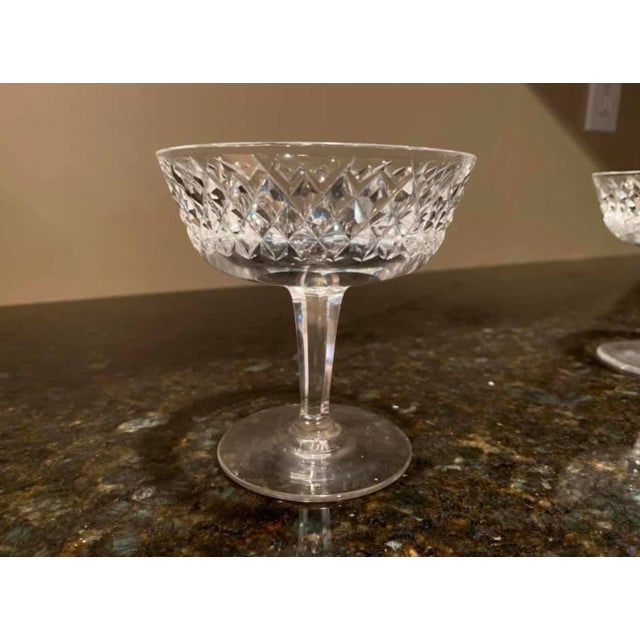 Vintage Waterford Lismore crystal stemware set, mid-century Irish production, featuring the iconic hand-cut diamond...