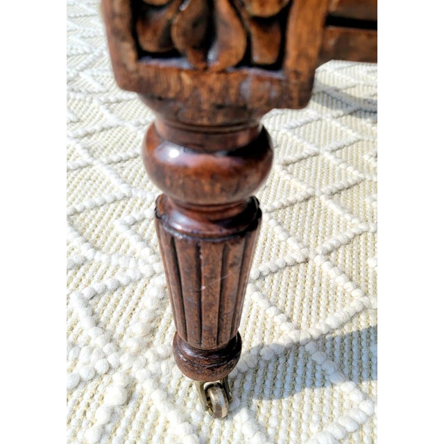 19th Century Antique Carved Mahogany Regency Library Chair For Sale - Image 4 of 9