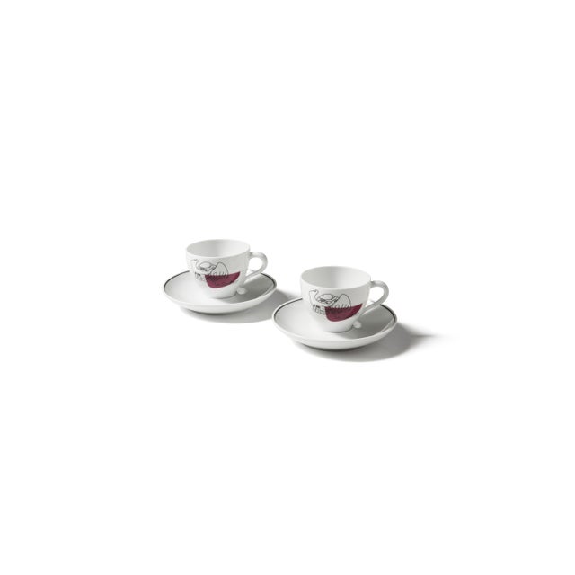 Le Corbusier Service Prunier Set of Two Coffe Plates For Cassina The tableware collection by Le Corbusier, originally...