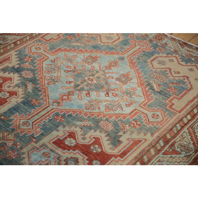 Sky Blue 1940s Vintage Persian Malayer Medallion Abrashed Wool Carpet For Sale - Image 8 of 10