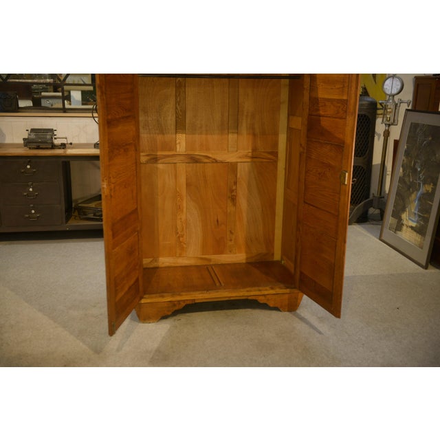 Brown Brutalist Oak Wardrobe, 1940s For Sale - Image 8 of 10