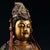 Painted Gilt‑Bronze Water‑Moon Guanyin Statue, Chinese Free‑Seated Avalokiteshv Figure For Sale In Los Angeles - Image 6 of 10