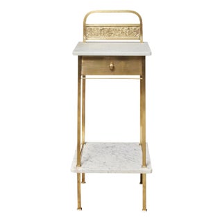 French Marble and Brass Night Stand For Sale