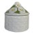 1970s Round Basket Weave White Ceramic Jewelry Box With Dimensional Daisies on Lid For Sale