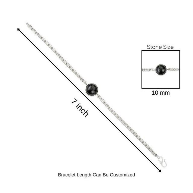 Boho 4.9 Carats Round Cut Black Star Unisex Chain Bracelet in 925 Silver For Sale - Image 13 of 15