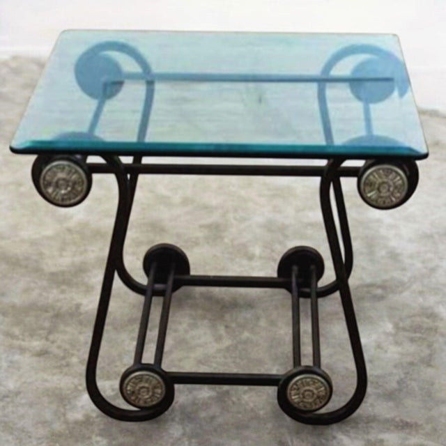 Elevate your living space with this exceptional Italian side table, a testament to timeless design and artisanal skill....