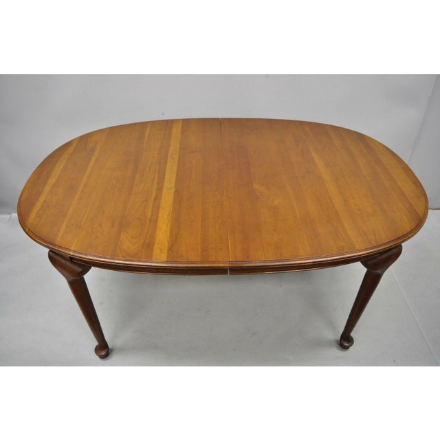 1960s Traditional Ethan Allen Sheffield Oval Cherry Dining Table Chairish