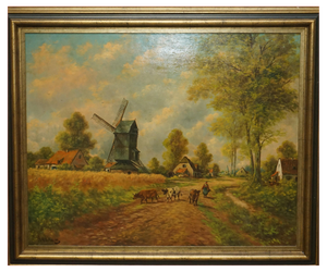 Jihuitog, Rural Scene, 1880, Oil Painting, Framed