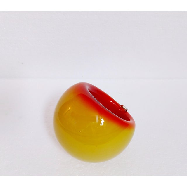 Orange Space Age Art Glass Ashtray by Dragan Drobnjak, Former Yugoslavia, 1970s For Sale - Image 8 of 11