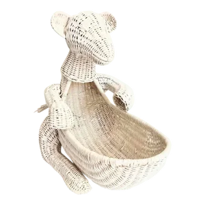 1970s Wicker Kangaroo Basket/Planter