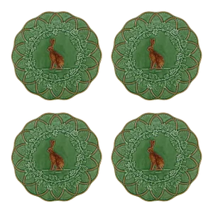 Bordallo Pinheiro Woods Snack Plates, Hare, Set of 4