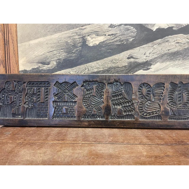 1970s Vintage Wooden Dutch Folk Style Cookie Mold Decorative Primitive Decor For Sale In Seattle - Image 6 of 7