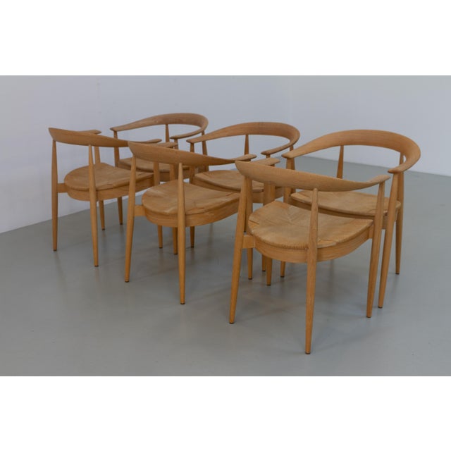 Danish Modern Oak and Paper Cord Chairs by Falsig, 1970s, Set of 6 For Sale - Image 14 of 18