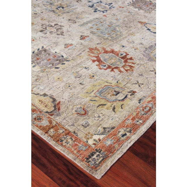 Textile Rugs Evie Hand Knotted Wool Gray & Multi - 10'x14' For Sale - Image 7 of 9