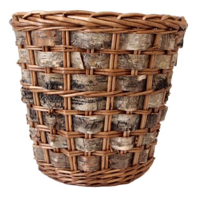 Vintage Birch Bark Basket For Sale