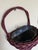 Mid 20th Century Victorian English Burgundy Wicker Conical Shaped Handle Wall Pockets, a Pair For Sale - Image 9 of 11
