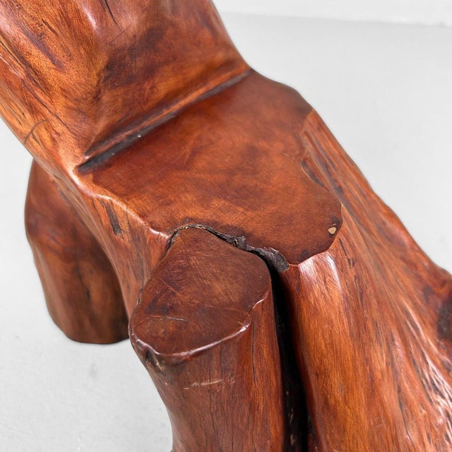 Vintage Japanese Organic Pedestal Stand in Keyaki Wood, 1920s For Sale - Image 10 of 18